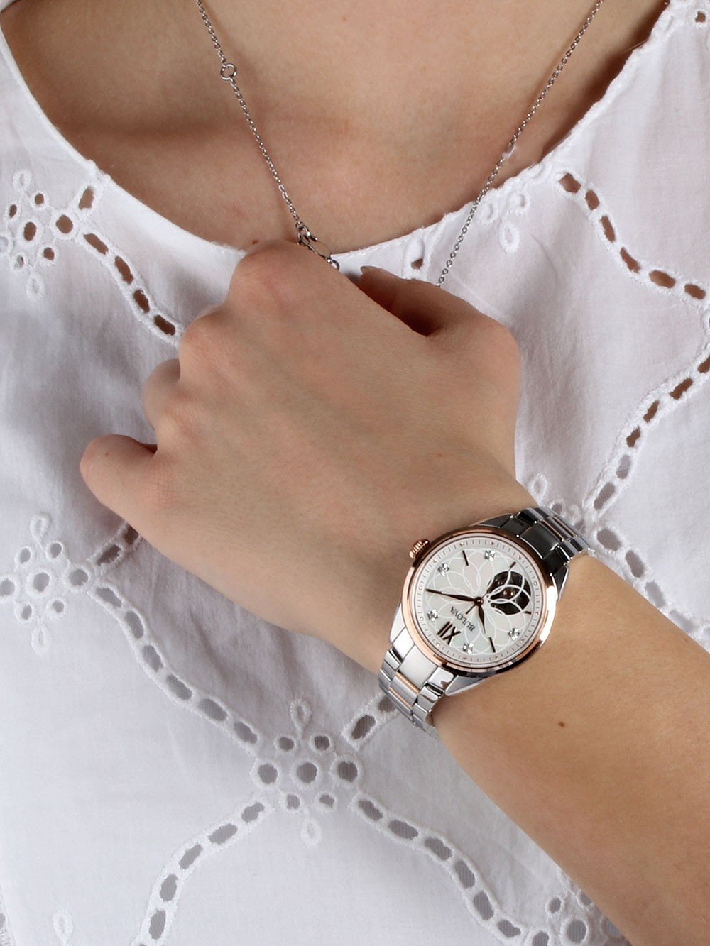 Bulova 98P170 นาฬิาผู้หญิง Classic Automatic Women's Watch