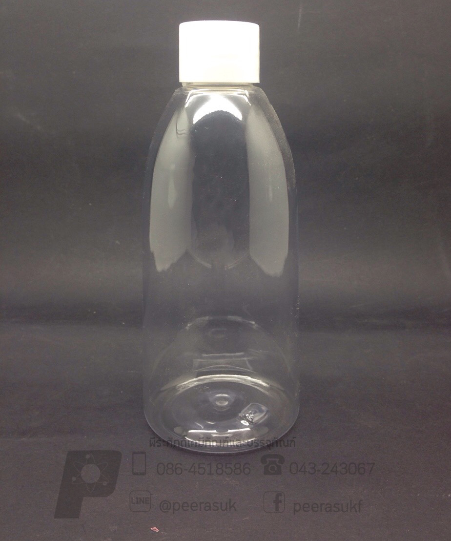 ขวด Ki 250 ml ใส+จุกรู+ฝาเกลียวสีขาวทึบ 10 ชิ้น