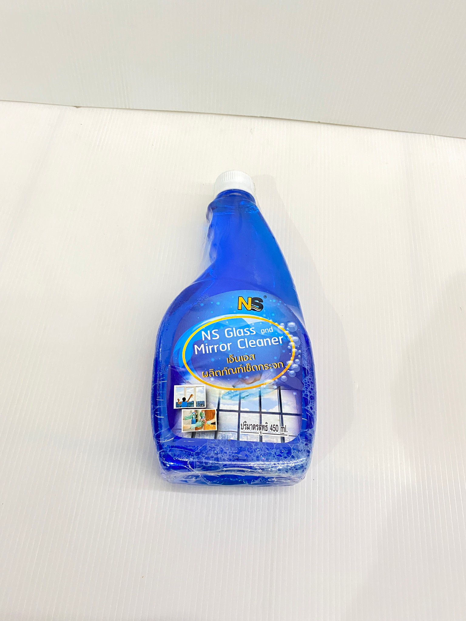 NS HOME น้ำยาเช็ดกระจก รุ่น MOP-059 แบบเติม ขนาด450ml. ใช้ได้กับกระจกทุกชนิด แท้ 100%