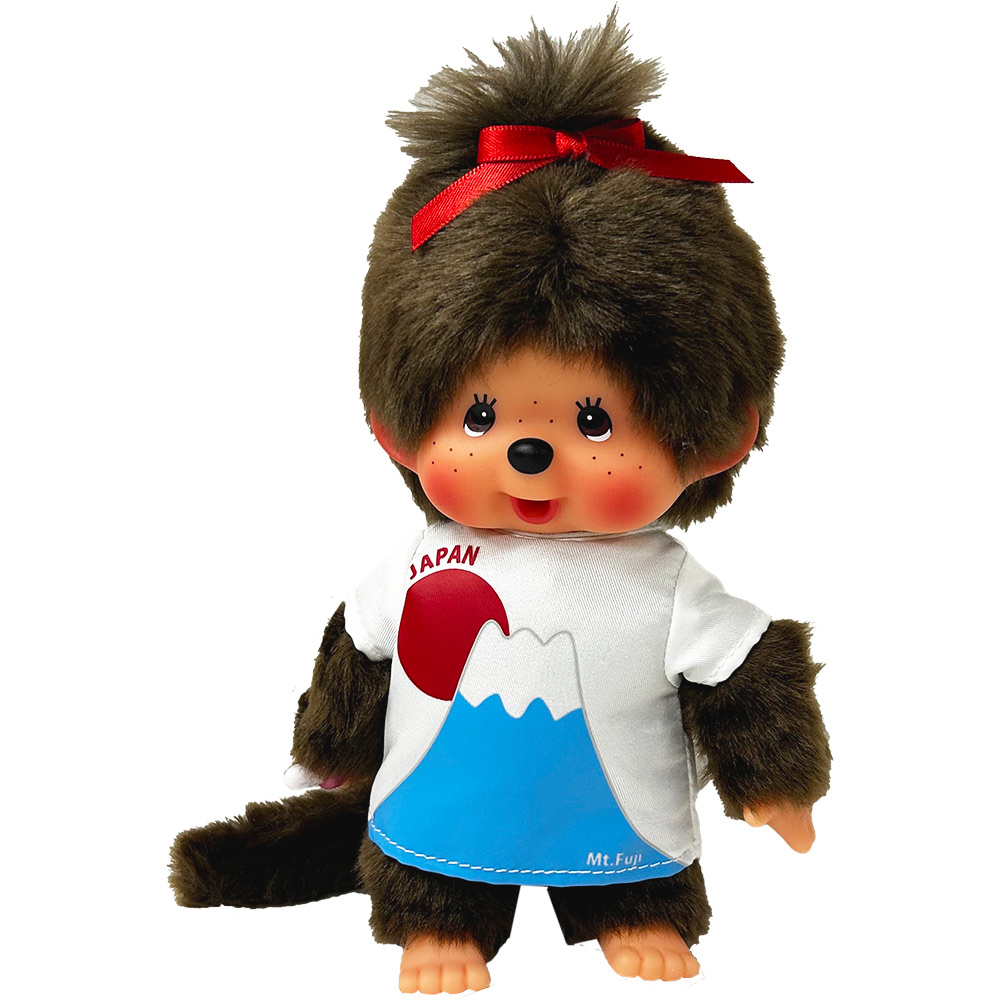 [พร้อมส่ง] ตุ๊กตา ม่อนชิชิ ภูเขาไฟฟูจิ Size S ม่อนชิชิจัง Monchhichi Mt. Fuji Girl 12 x 8 x 19 cm นำเข้าจากญี่ปุ่น ご当地モンチッチ 富士山Tシャツ S IPM-55