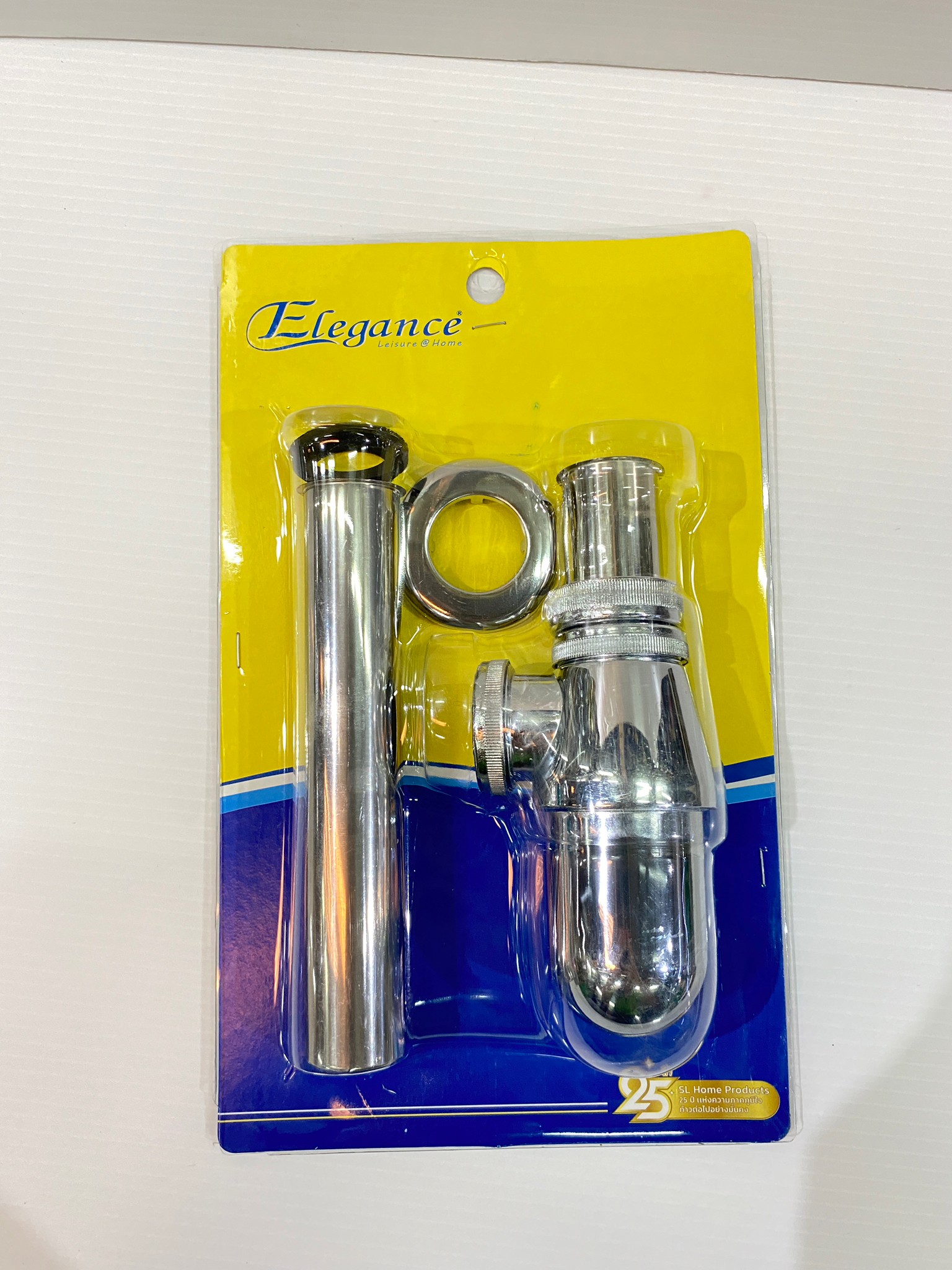 Elegance ท่อน้ำทิ้งอ่างล้างหน้า ชุบโครเมี่ยม ชุดท่อชาร์ป รุ่น EG-198