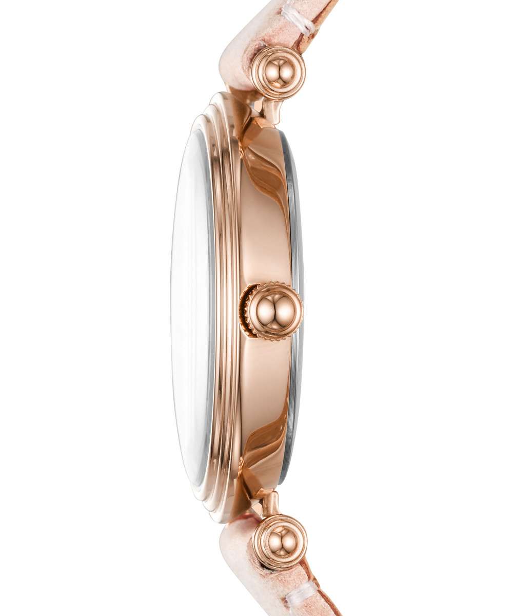 Fossil ES4707 นาฬิกาผู้หญิง Lyric Three-Hand Blush Leather Women's Watch