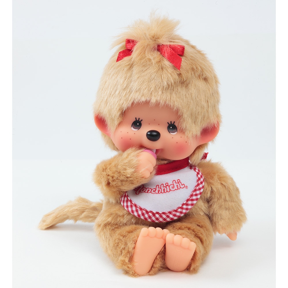 [PRE-ORDER] ตุ๊กตา ม่อนชิชิ ผู้หญิง ขนสีทอง ท่านั่ง Monchhichi Standard Sitting Beige Girl Size 20 cm モンチッチ スタンダードS ベージュ 女の子