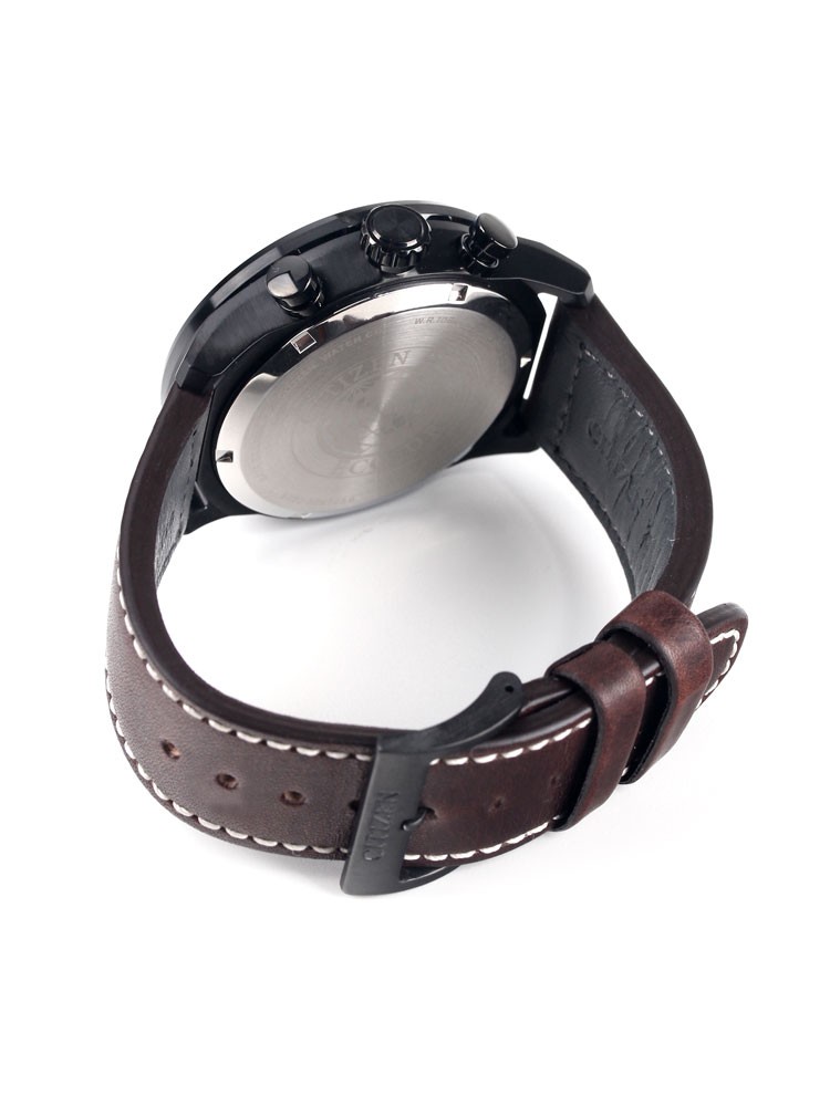Citizen CA4215-04W นาฬิกาข้อมือผู้ชาย Eco-Drive Chronograph Leather Sports Men's Watch