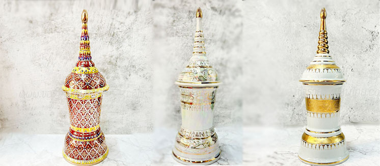 ของชำร่วยงานศพ, ของที่ระลึกงานศพ, ของที่ระลึกแจกงานศพ, โกศใส่อัฐิ, โกศใส่กระดูก, โถใส่กระดูก, โถเก็บอัฐ, โถใส่อัฐิ, โกศเบญจรงค์, 