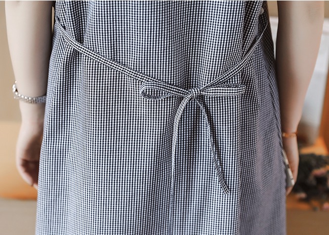 ชุดคลุมท้องแฟชั่น เอี๊ยมเย็บติดกับเสื้อเป็นชุดเดียวกัน ทรงน่ารัก มีเชือกผูกหลังปรับขนาดครรภ์ M,L,XL,XXL