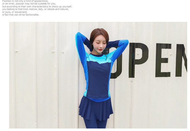 ชุดว่ายน้ำไซส์ใหญ่ 8XL แบบสปอร์ตพร้อมส่ง :ชุดว่ายน้ำคนอ้วนสีน้ำเงินฟ้าแขนขายาว. กางเกงขายาวแต่งกระโปรงระบาย สีสันสดใสแบบเก๋น่ารักมากๆจ้า:รอบอก44 - 58 นิ้ว เอว38 - 50 นิ้ว สะโพก44 - 60 นิ้ว