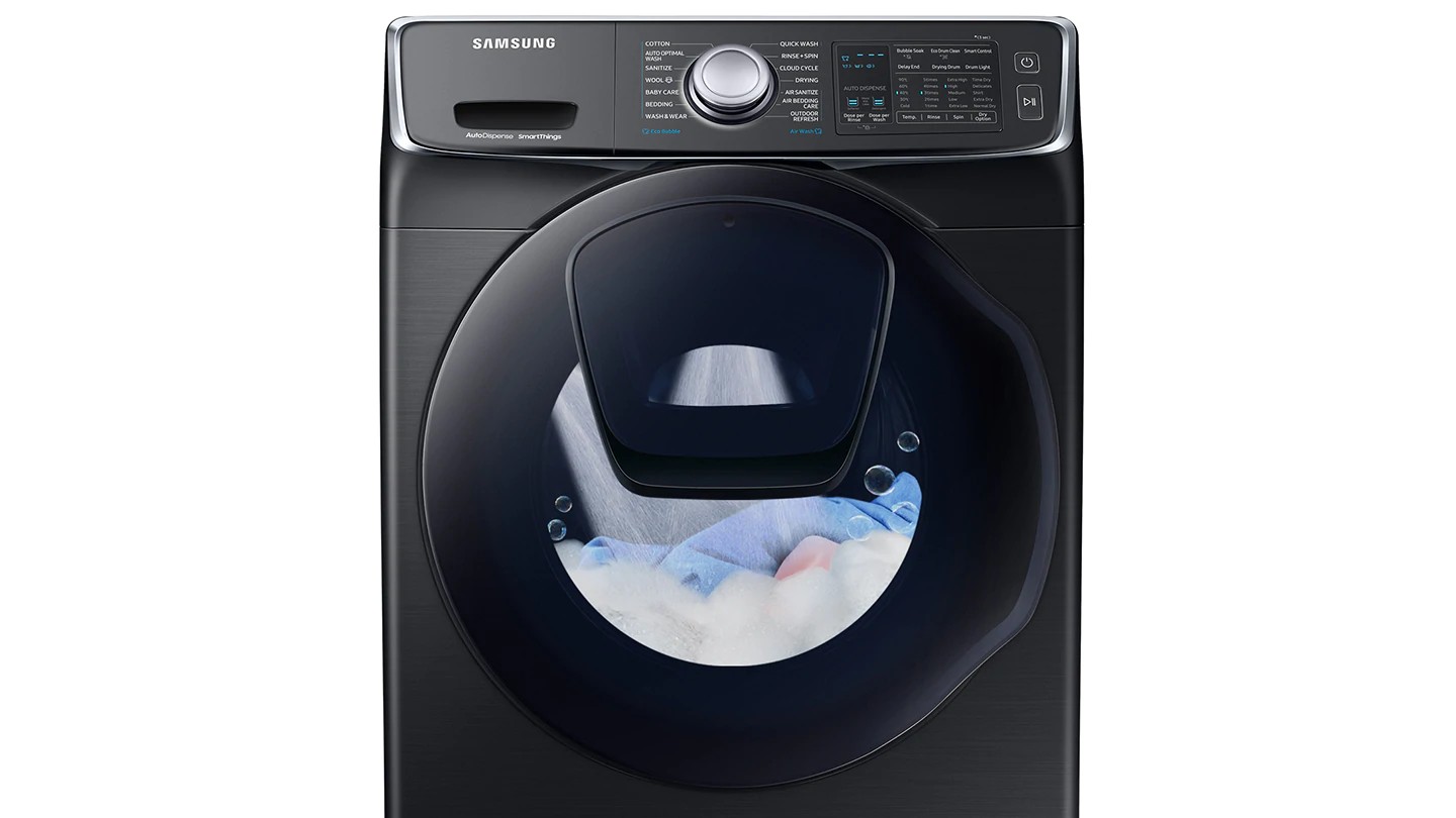 SAMSUNG เครื่องซักผ้าฝาหน้า WF17N7510KV/ST พร้อมด้วย Add Wash™ 17 กก สีดำ (ชลบุรี ส่งฟรี)
