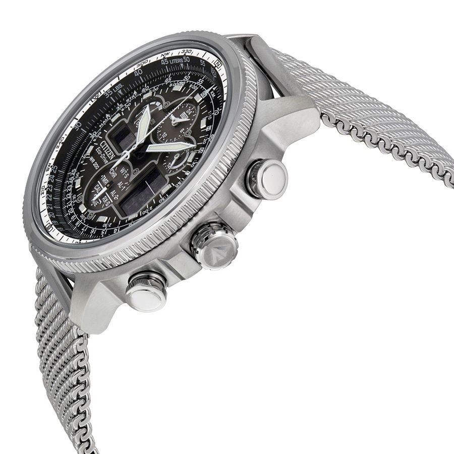 Citizen JY8030-83E นาฬิกาข้อมือผู้ชาย Eco-Drive Navihawk AT Global Radio Controlled Pilots Men's Watch