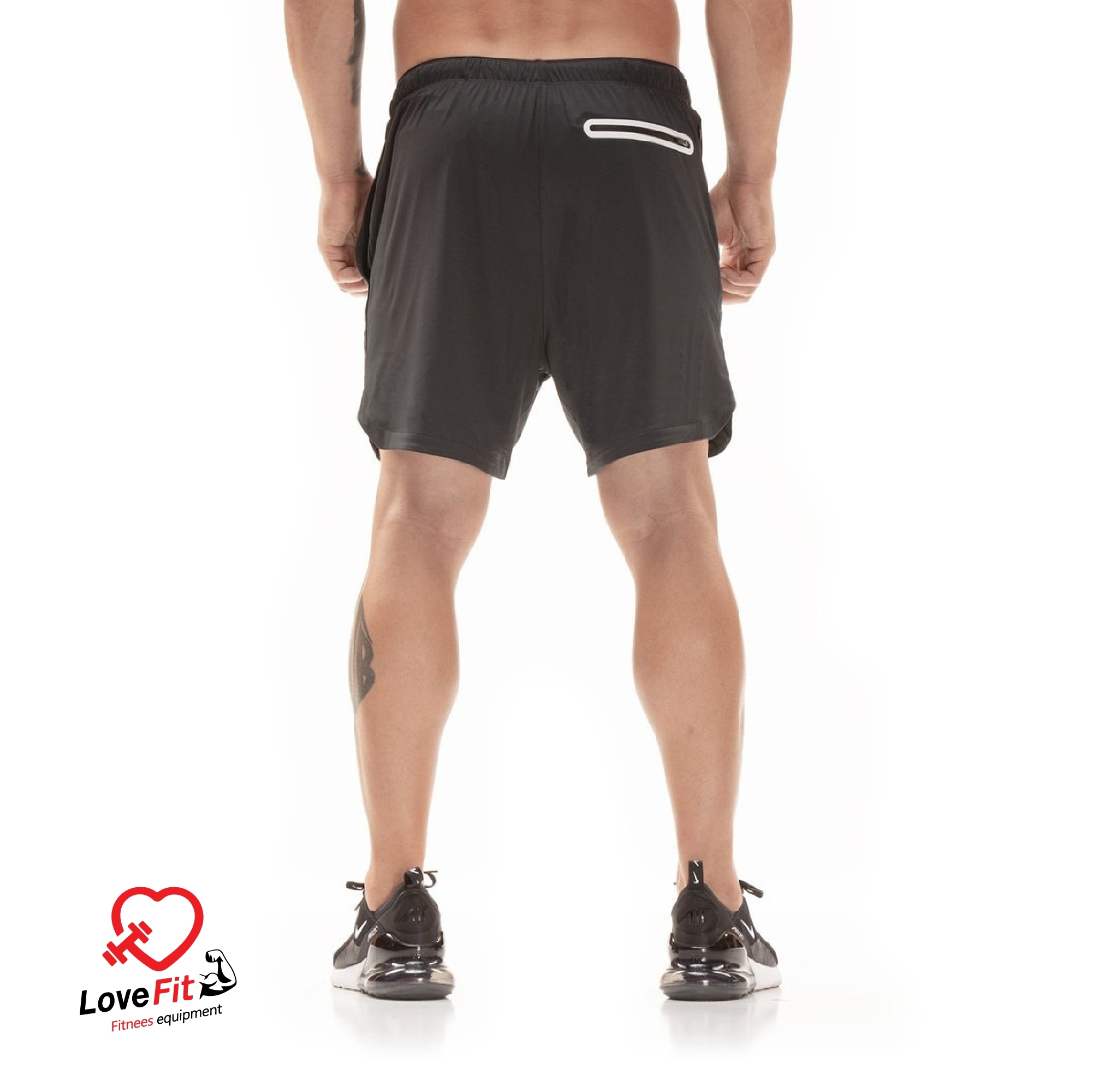 กางเกงออกกำลังกายผู้ชายขาสั้น กางเกงวิ่งชาย 2in1 มีซับในและช่องใส่ของในตัว ใส่สบายทรงสวย