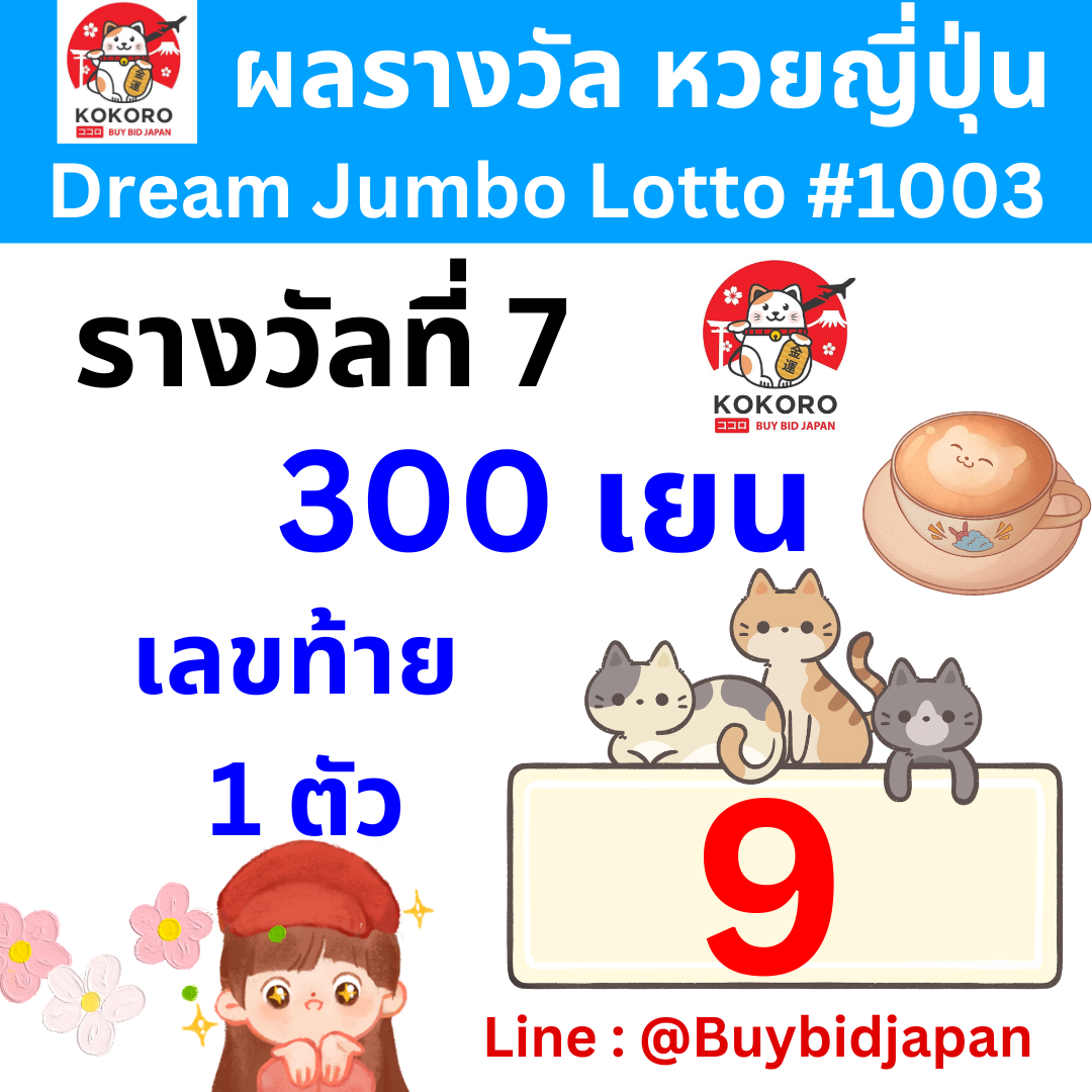 ผลตรวจรางวัล หวยญี่ปุ่น Dream Jumbo 1013