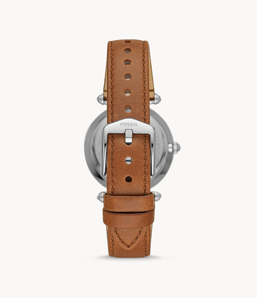 Fossil ES4706 นาฬิกาผู้หญิง Lyric Three-Hand Brown Leather Women's Watch