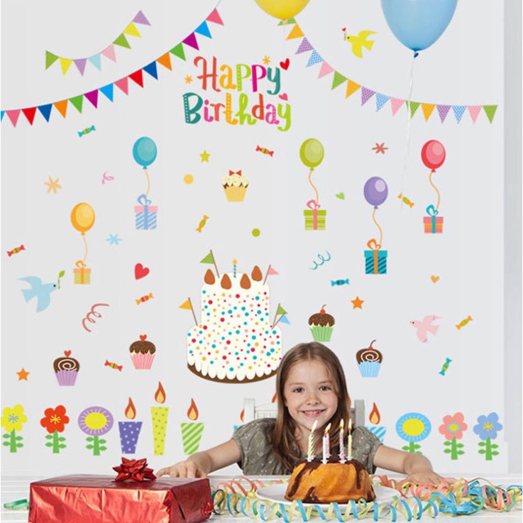 สติ๊กเกอร์ตกแต่งผนัง ขนาด 60x90 ซม. เนื้อ PVC มีกาวในตัว ไม่ทำลายผนัง เซต 1/3