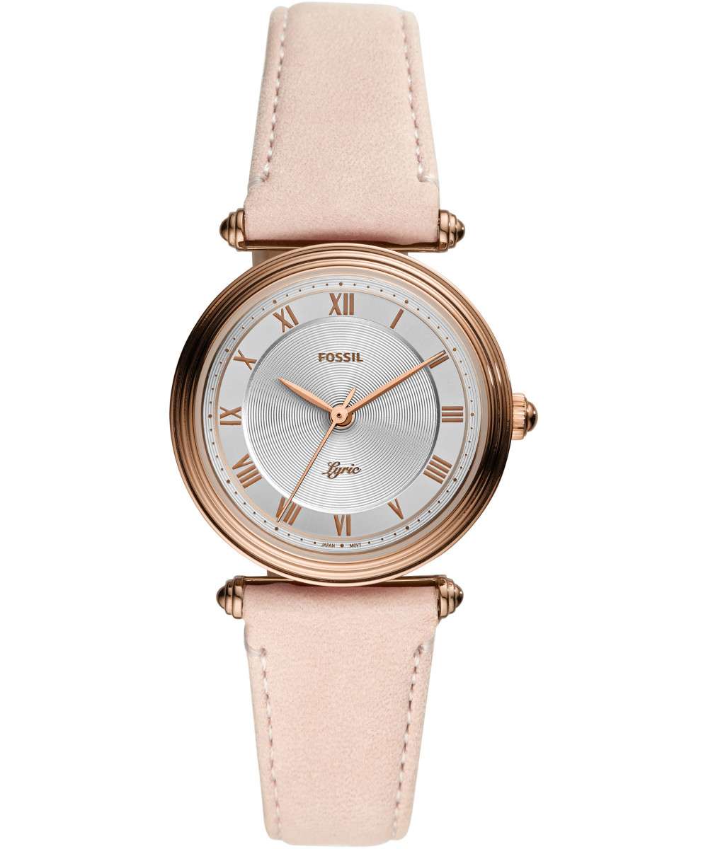 Fossil ES4707 นาฬิกาผู้หญิง Lyric Three-Hand Blush Leather Women's Watch