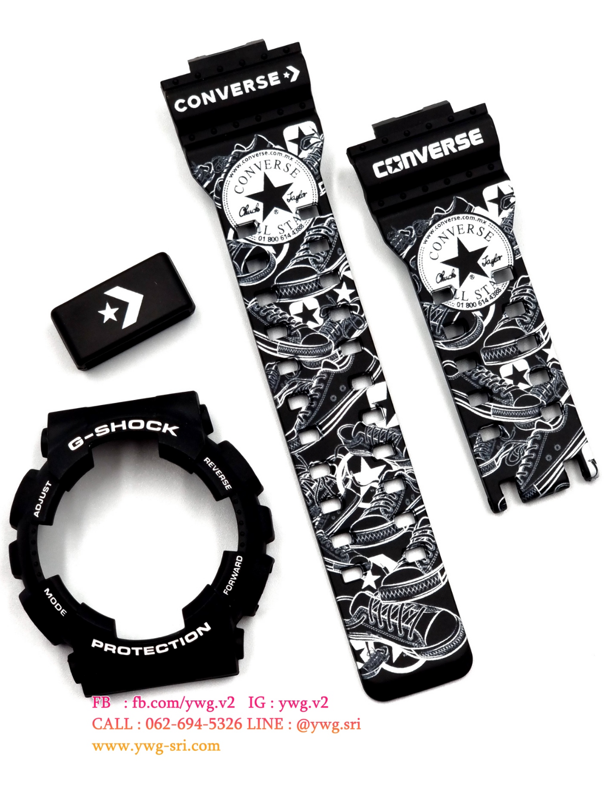 กรอบสาย G-SHOCK แท้✅ สีดำด้าน สกรีนลาย Converse ใส่ได้กับรุ่น GA-100 ,GA-110 ,GA-120 ,GA-140 ,GAX-100 ,GD-100 ,GD-120