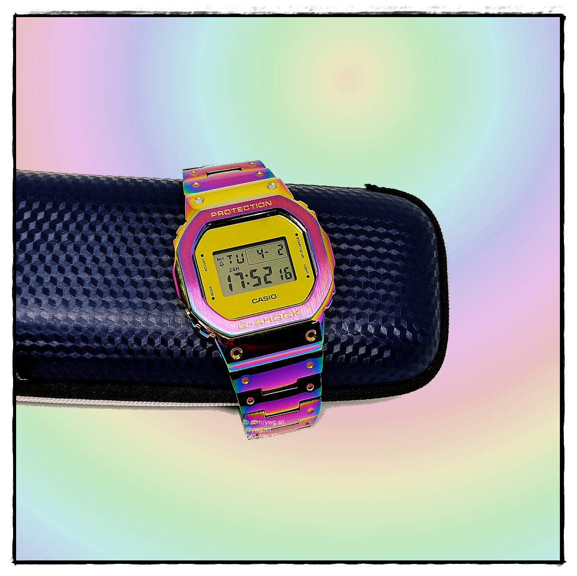 G-SHOCK CUSTOM รุ่น DW-5600 กรอบสายเหล็กไทเทหน้าทอง