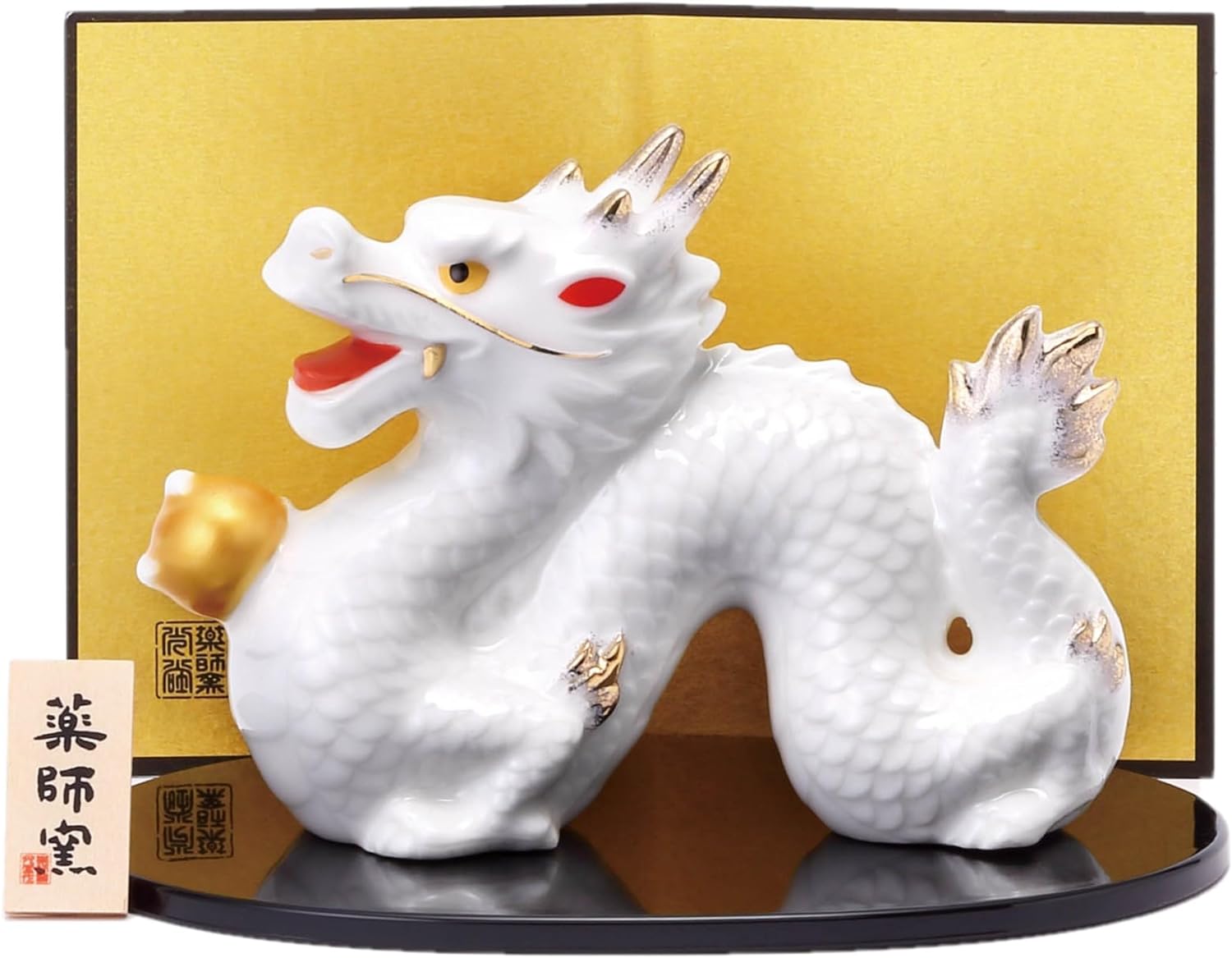 [PRE-ORDER] มังกรขาว ถือลูกแก้วสีทอง ของมงคลญี่ปุ่น ฮวงจุ้ยโต๊ะทำงาน เสริมโชคลาภ ปีมังกร นำเข้าจากญี่ปุ่น ของตกแต่ง วันตรุษจีน White Dragon