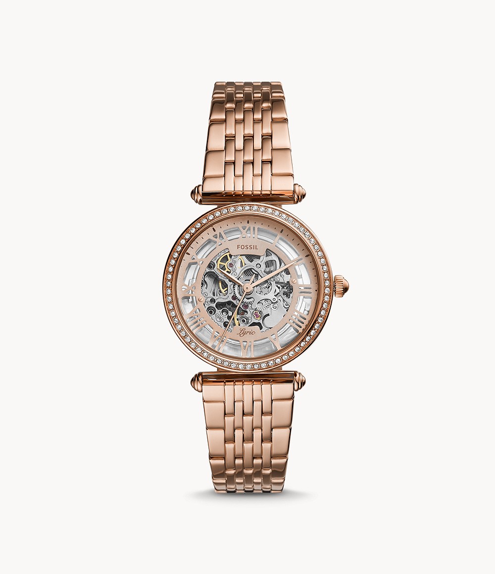 Fossil ME3198 นาฬิกาผู้หญิง Lyric Automatic Rose Gold-Tone Women's Watch