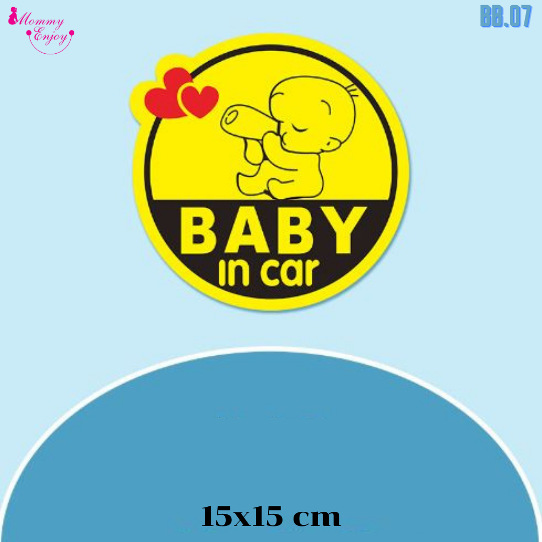 สติ๊กเกอร์ baby in car สติ๊กเกอร์อย่างดี สะท้องแสง เห็นชัดทั้งกลางวันและกลางคืน