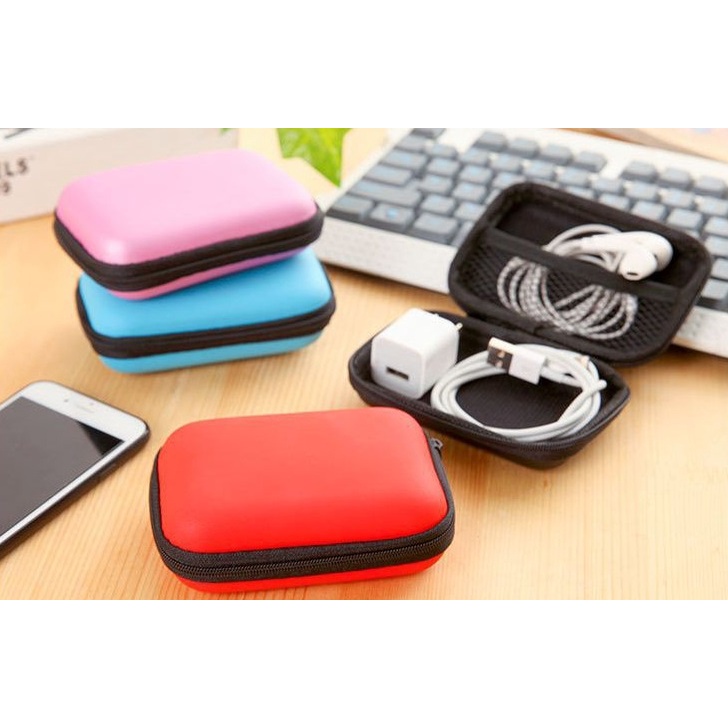 กระเป๋าใส่หูฟัง กระเป๋าจัดเก็บสายชาร์จมือถือ ทรงเหลี่ยม มีซิป กระเป๋าเก็บสายดาต้า เก็บสายมือถือ กระเป๋าใส่กุญแจ