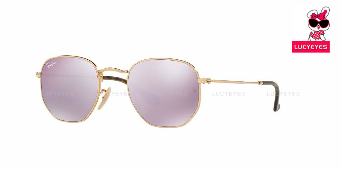 RayBan RB3548N 001/80 HEXAGONAL FLAT LENSES