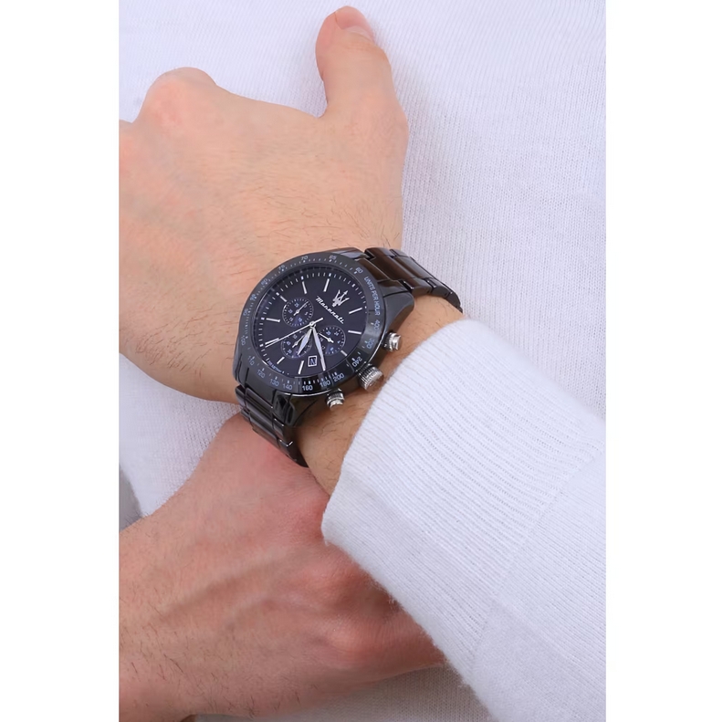 Maserati R8873650001 นาฬิกาผู้ชาย Traguardo Ceramic Quartz Men's Watch