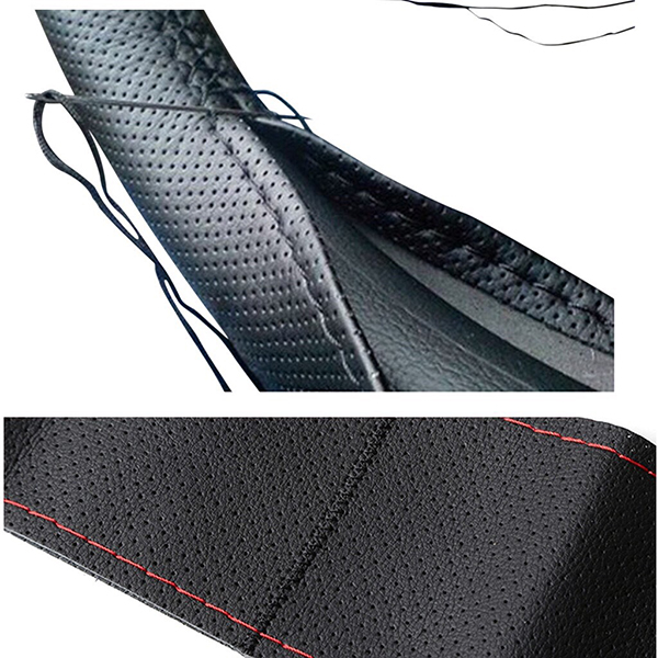 ที่หุ้มพวงมาลัยหนัง PU พร้อมเข็มด้าย DIY