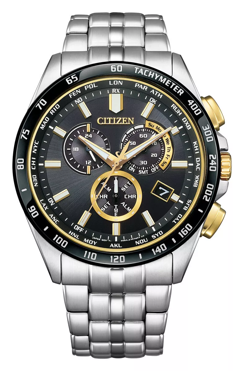 Citizen CB5879-53E นาฬิกาผู้ชาย Eco-Drive Chronograph Radio Controlled Perpetual Men's Watch
