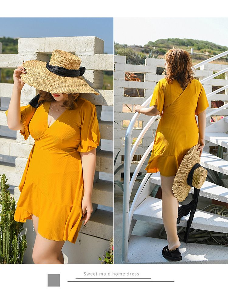 ชุดว่ายน้ำวันพีชคนอ้วน 6xl พร้อมส่ง :ชุดว่ายน้ำไซส์ใหญ่เที่ยวทะเลสีเหลืองผูกโบว์ด้านข้าง มีกางเกงขาสั้นใส่ด้านใน แบบสวยมากๆจ้า :รอบอก42 - 52 นิ้ว - เอว38 -48 นิ้ว- สะโพก42 - 54 นิ้ว