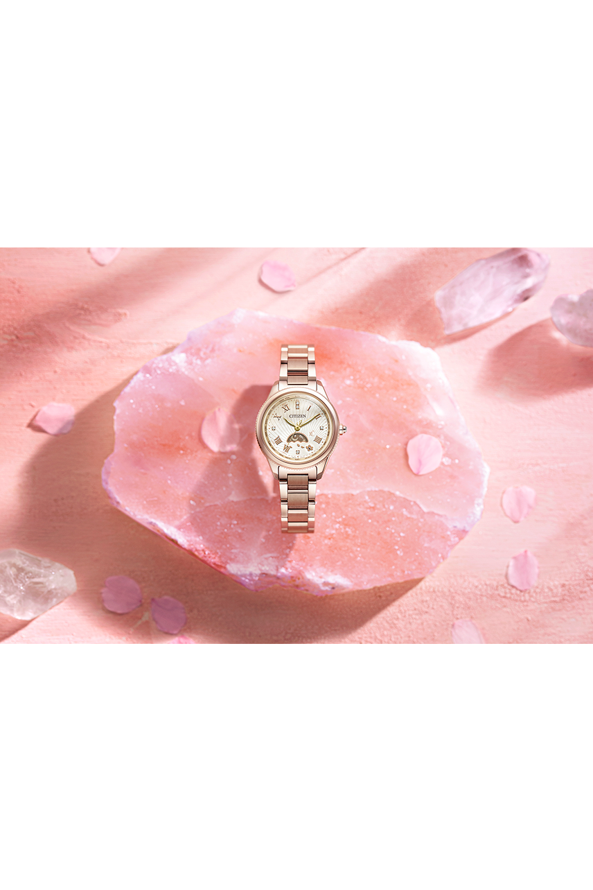 Citizen EE1006-51W นาฬิกาผู้หญิง xC Daichi Collection Radio-Controlled Eco-Drive Titanium Limited Sakura Made In Japan Women's Watch DIAMOND: 5pcs