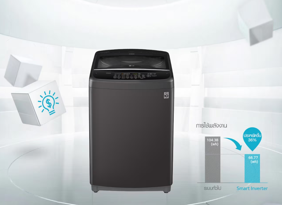 [ผ่อน0%10ด] LG เครื่องซักผ้าฝาบน LG รุ่น T2515VSPB.ABMPETH ความจุ 15 กก. สีดำ (ชลบุรีส่งฟรี)