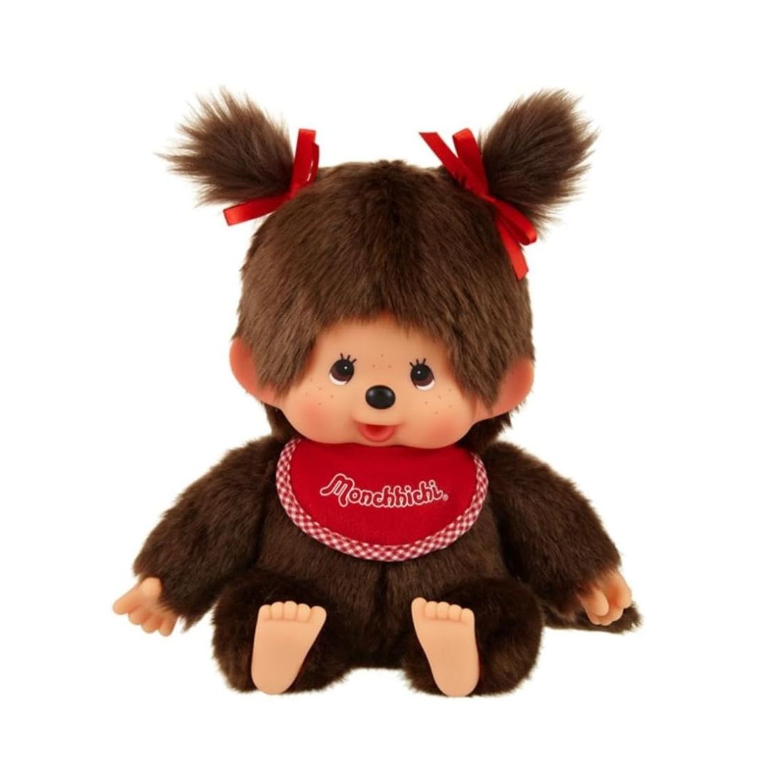 [PRE-ORDER] ตุ๊กตา ม่อนชิชิ 2 แกละ Size M ม่อนชิชิจัง Monchhichi Girl H22 x W16 x D13 cm นำเข้าจากญี่ปุ่น