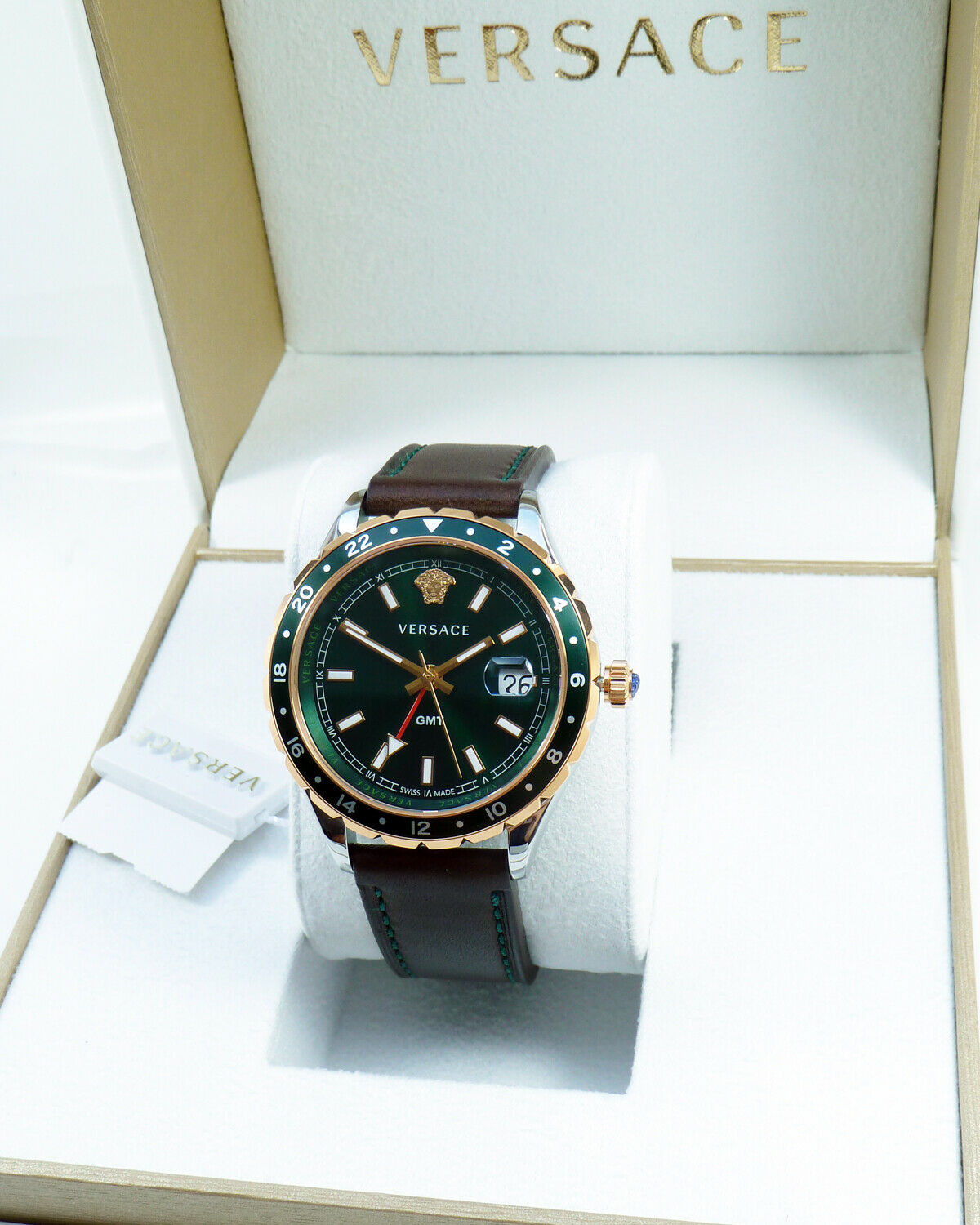 Versace V11090017 นาฬิกาผู้ชาย Hellenyium GMT Quartz Men's Watch