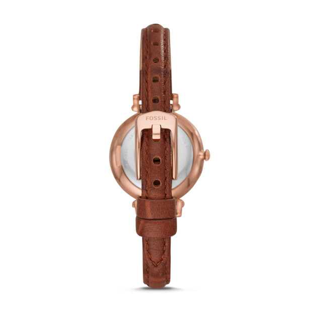 Fossil ES4682 นาฬิกาผู้หญิง Kinsey Three-Hand Brown Leather Quartz Women's Watch