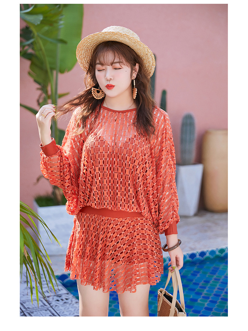 ชุดว่ายน้ำคนอ้วน 5xl พร้อมส่ง :ชุดว่ายน้ำไซส์ใหญ่สีส้มผูกคอและแต่งผ้าset 3 ชิ้นมีบรา กระโปรงติดกางเกงขาสั้นและเสื้อคลุมแบบสวยsexy มากๆจ้า:รอบอก38-46นิ้ว เอว32-42นิ้ว สะโพก40-52นิ้ว เสื้อคลุมรอบอกกว้าง50นิ้ว