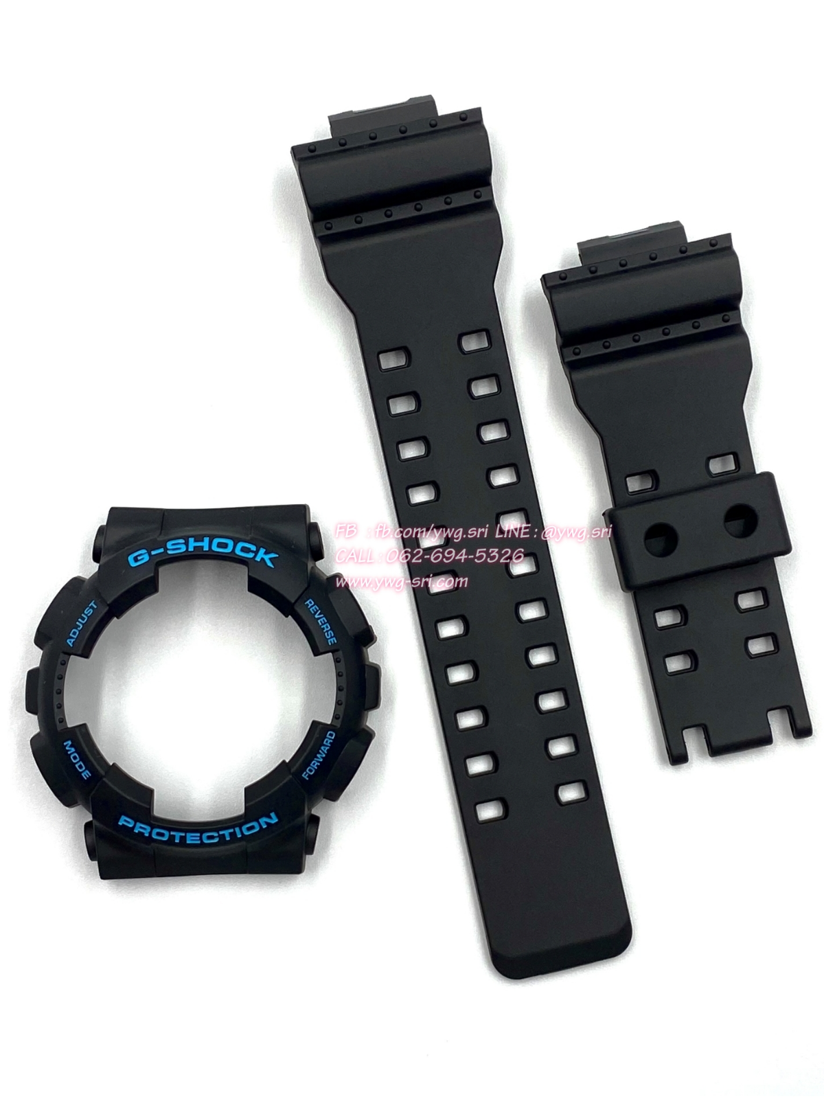 กรอบสาย G-SHOCK แท้✅ สีดำด้านฟอนต์ฟ้า ใส่ได้กับรุ่น GA-100 ,GA-110 ,GA-120 ,GA-140 ,GAX-100 ,GD-100 ,GD-120