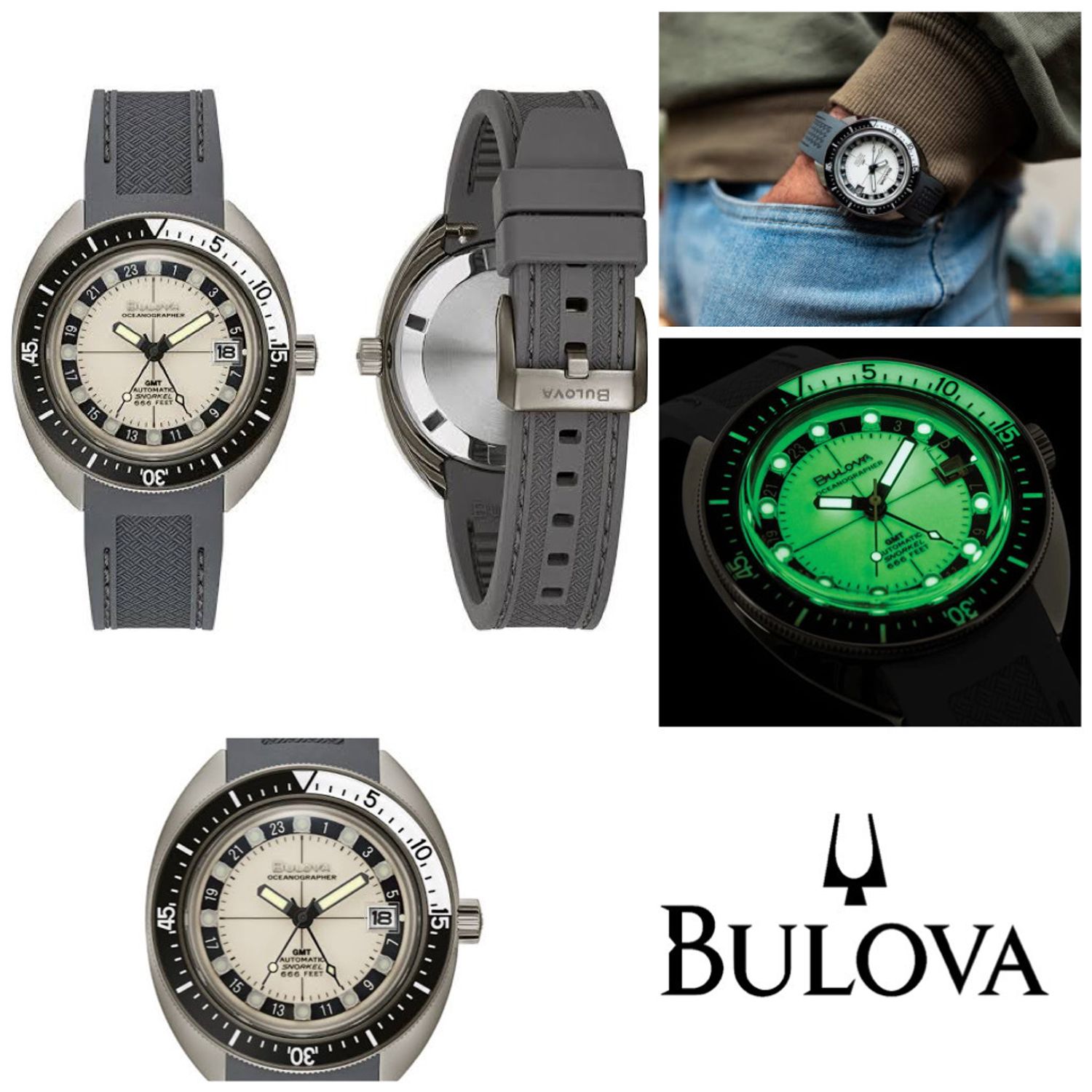 Bulova 98B407 นาฬิาผู้ชาย Automatic Oceanographer GMT Men's Watch