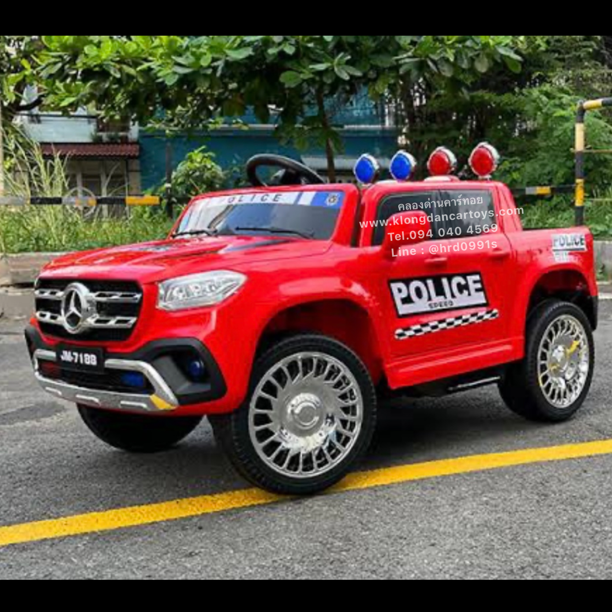 รถเด็กกะบะเบนซ์ตำรวจ4×4💥บังคับบนมือถือiphoneได้💥(5มอเตอร์,แบต12v7a, รีโมทบูลทูธ, ล้อสไลด์ได้,มีเสียงไซเรน, เล่นUSB Mp3, มีที่เหยียบพับได้, ออกตัวสมูท, มีโช้ค) แถม!ตะกร้าใส่ของ