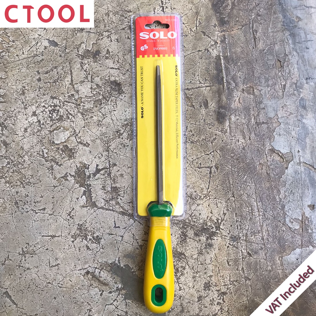 ตะไบสามเหลี่ยมพร้อมด้าม 6นิ้ว 3380-6" Solo ของแท้ - Authentic Double Extra Slim Taper File - ซีทูล Ctool