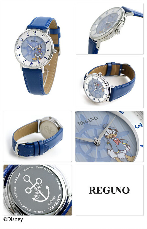 Citizen KP3-112-10 นาฬิกาข้อมือ ชาย & หญิง REGUNO Disney Collection Donald Duck Limited Model Solar Unisex Watch