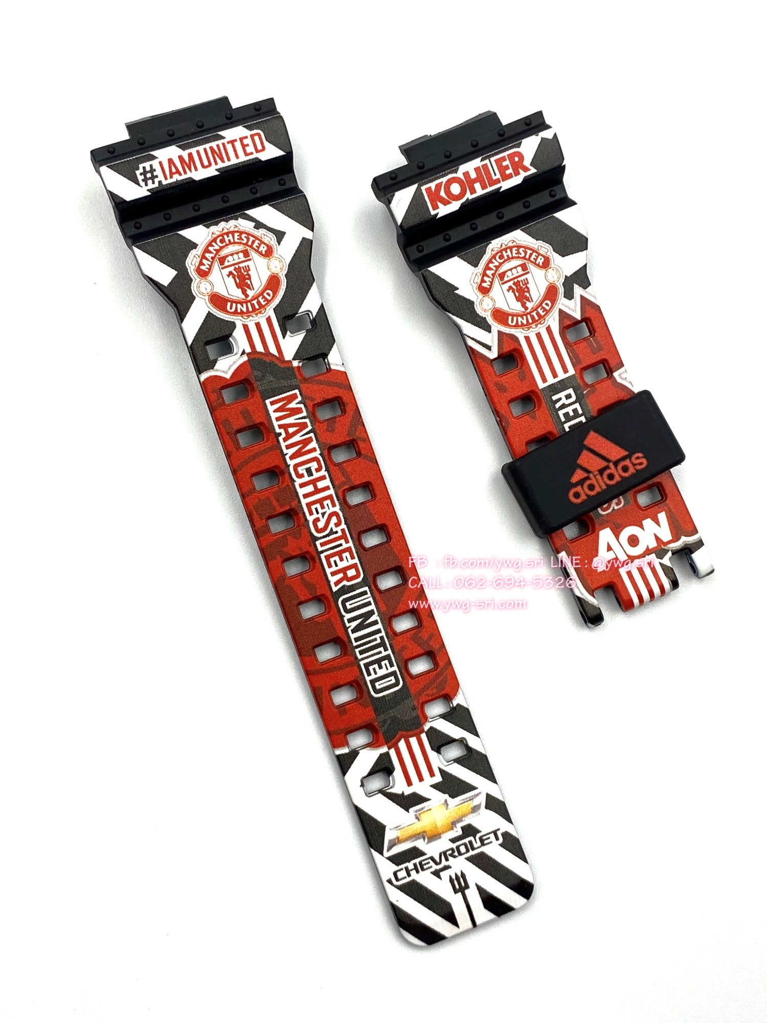 กรอบสาย G-SHOCK แท้✅ สีดำด้านฟอนต์แดงสลับขาว สกรีนลาย Man United ใส่ได้กับรุ่น GA-100 ,GA-110 ,GA-120 ,GA-140 ,GAX-100 ,GD-100 ,GD-120