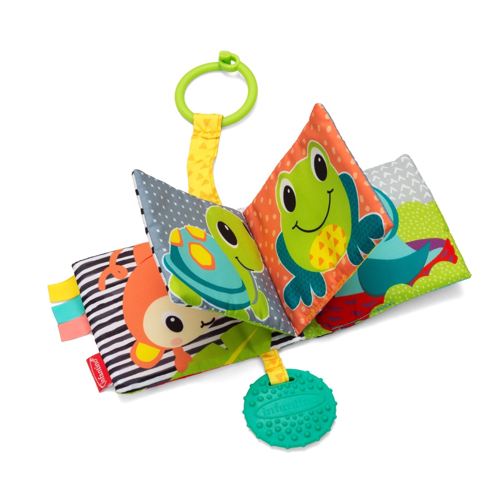 Infantino หนังสือผ้าเสริมพัฒนาการ : Link & Squeak Animal Crinkle Book