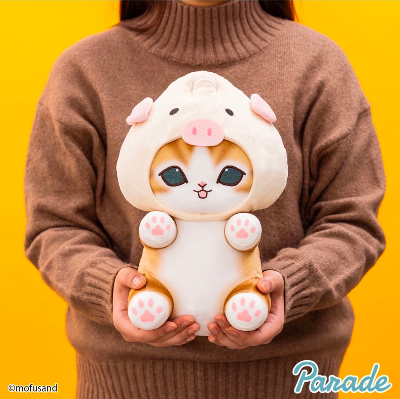 [PRE-ORDER] ตุ๊กตา Mofusand Meat Bun Cat แมวโมฟุ หัวซาลาเปา หัวหมู ขนาด สูง 28 cm mofusand にゃんこ肉まんBIGぬいぐるみ