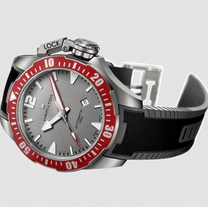 Hamilton H77805380 นาฬิกาผู้ชาย Khaki Navy Frogman Titanium Automatic Men's Watch