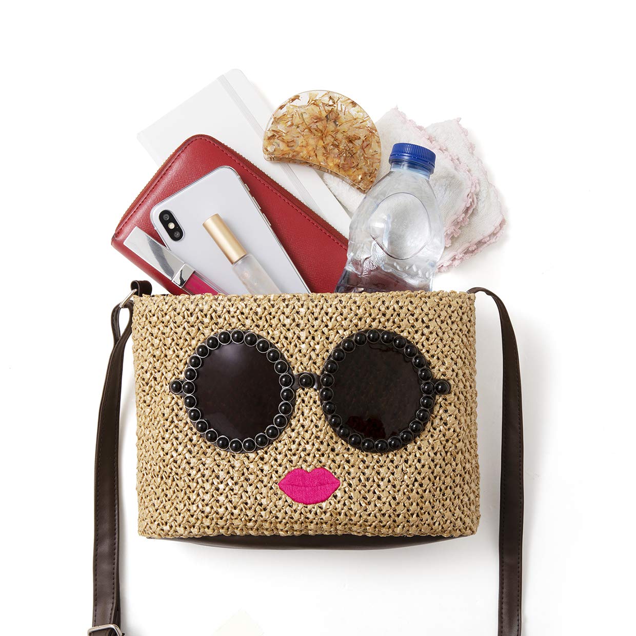 [PRE-ORDER] กระเป๋าสานสีน้ำตาล แบรนด์ a-jolie กระเป๋าสะพาย แว่นดำตาโต นำเข้าจากญี่ปุ่น ajolie BASKET SHOULDER BAG BOOK BROWN ver.