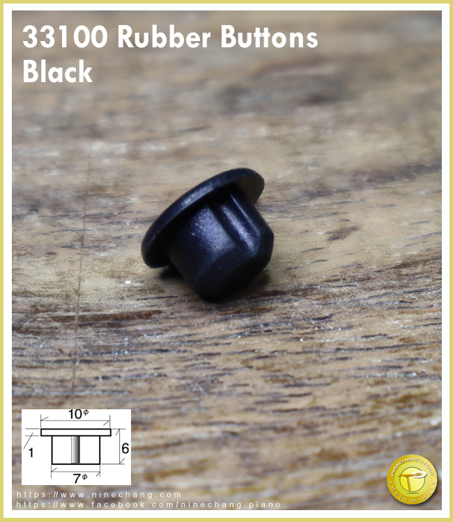 33100 Rubber Buttons Black