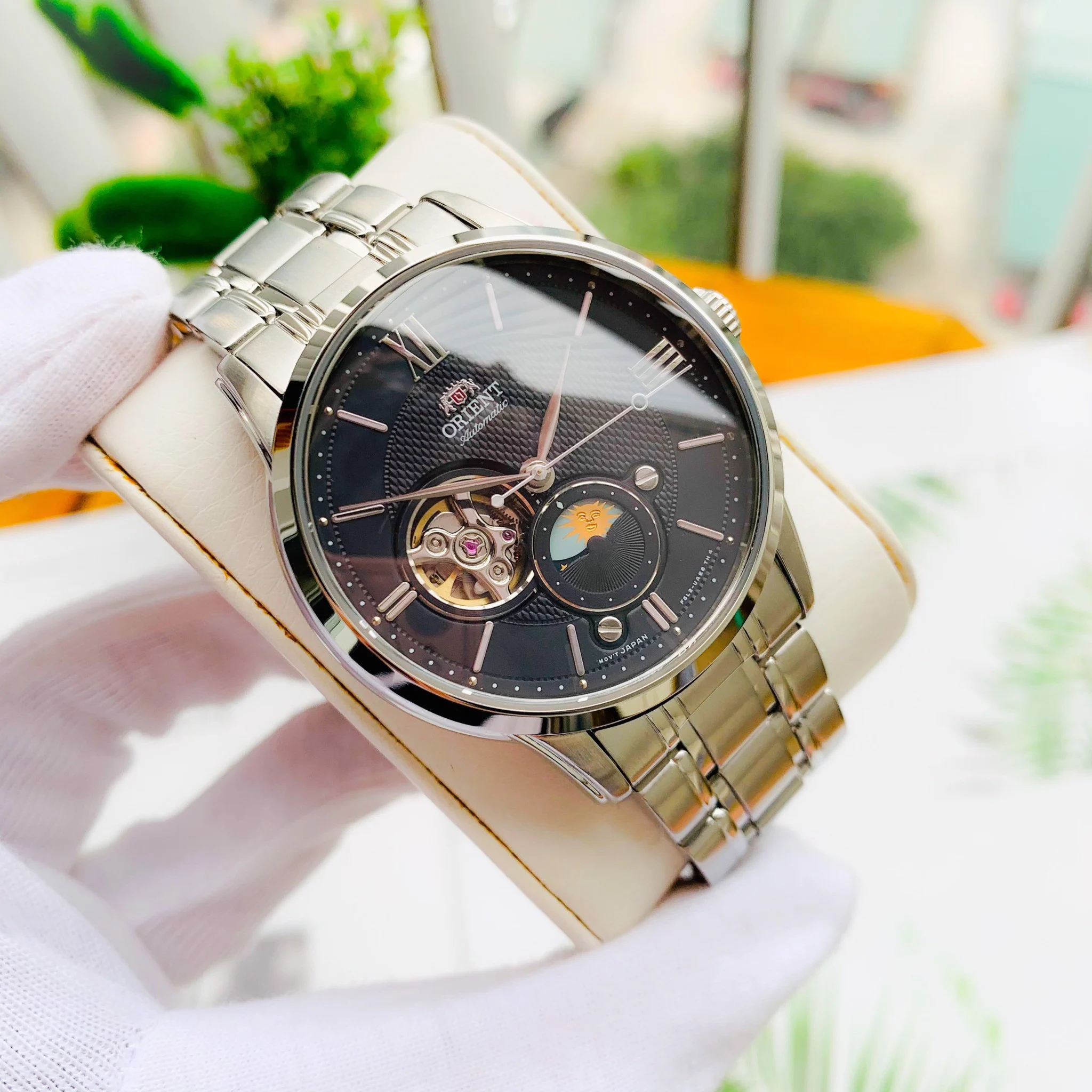 Orient RA-AS0008B10B นาฬิกาผู้ชาย Moonphase Automatic Men's Watch