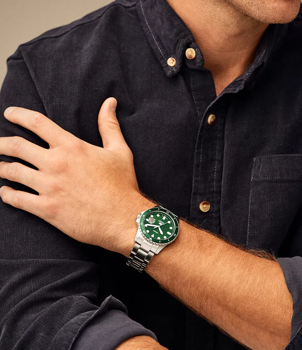 Fossil FS6033 นาฬิกาผู้ชาย Blue Dive Three-Hand Date Quartz Men's Watch