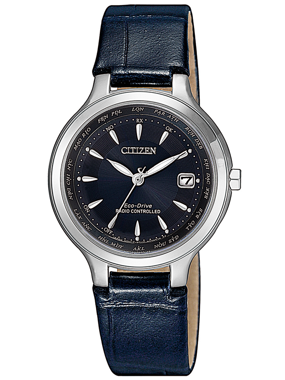 Citizen EC1170-26L นาฬิกาผู้หญิง Eco-Drive Radio controlled Perpetual Calender World Time Women's Watch