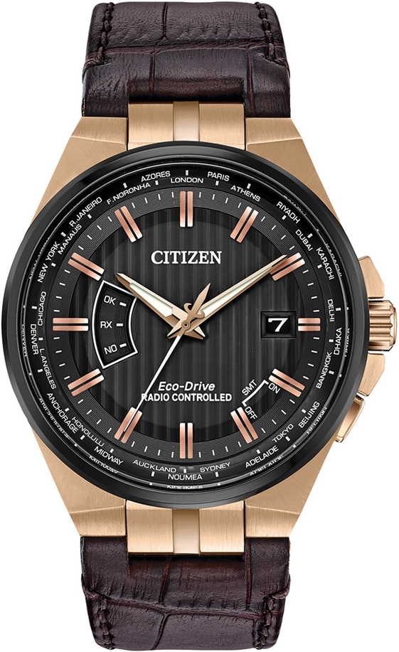 Citizen CB0168-08E นาฬิกาผู้ชาย World Perpetual A-T World Time Eco-Drive Men's Watch